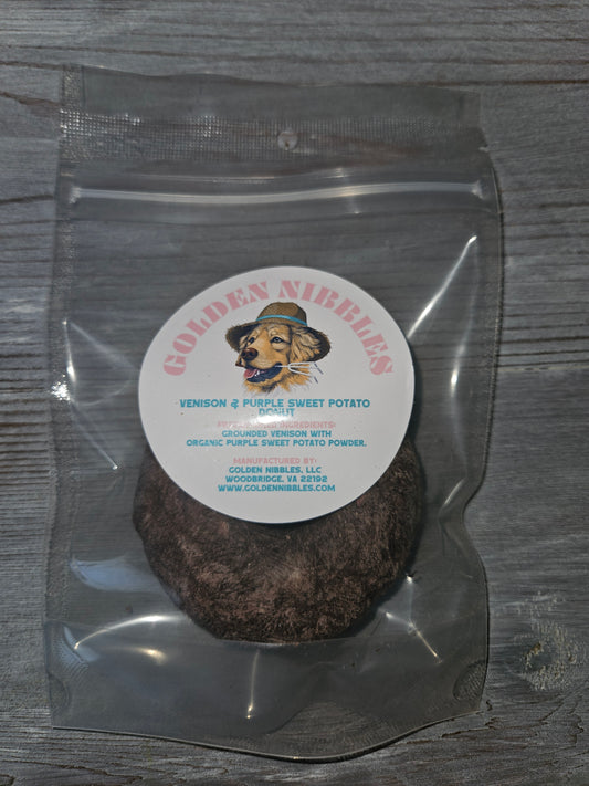 Donut - freeze dried venison and purple sweet potato